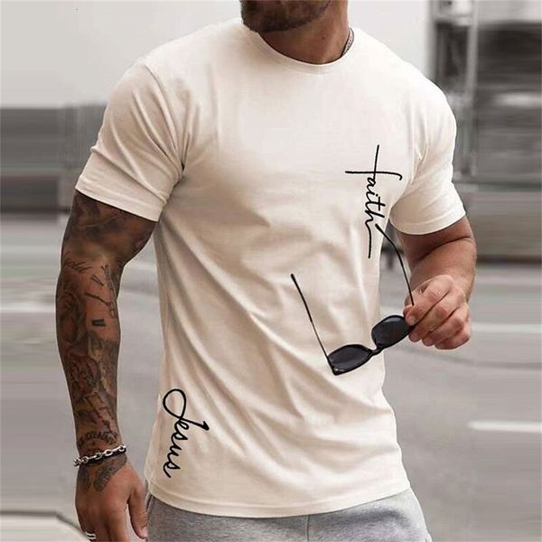 

men's t-shirts letter t-shirt men's simple 2023 men's vintage t-shirt suitable for street sports daily short sleep basic styl, White;black