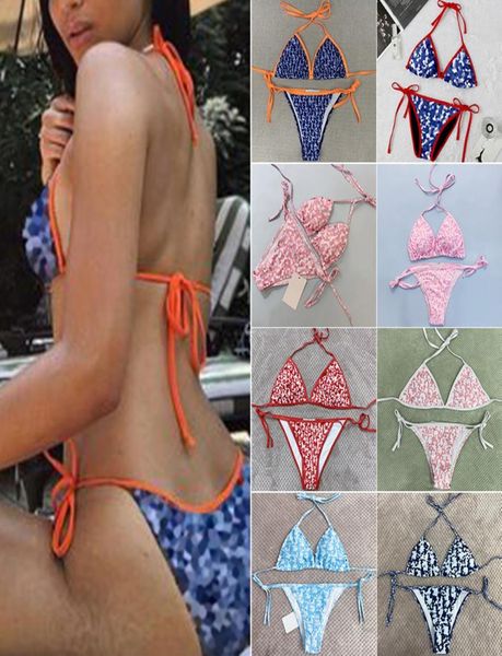 

fashion designer youth girl swimwear mini brazilian swimsuit letter bikini sets thongs lady laceup beach bathing suit wo9010583, White