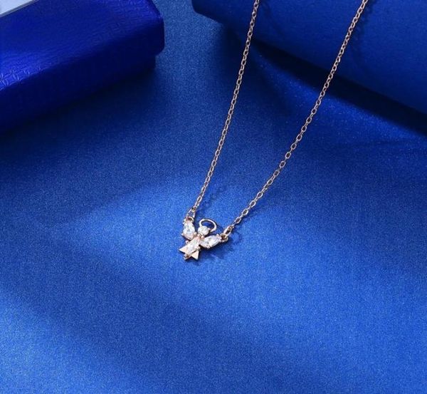 

luxury jewelry chain necklace classic fashion designer necklace for women men magic angel rosegold tone plated penda6654592, Silver