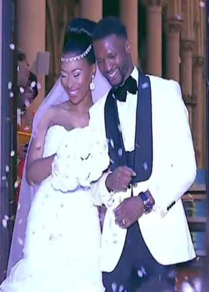 

groom tuxedos groomsmen one button white shawl lapel man suit wedding men039s blazer suits custom made jacketpantsvest1464767, Black;gray