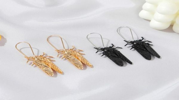 

european and american new creative insect earrings golden cicada earrings long personalized earrings earrings accessories whole6151471, Silver