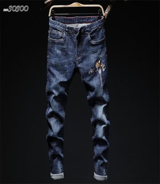 

hip hop brand man jeans denim blue classic design embroidery skinny jeans men pencil pants men men039s ck77509929033