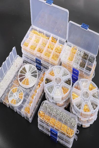 

mixed styles diy jewelry findings material beads cup earring hook jump ring hook pin box sets for jewelry making findings7072682, White