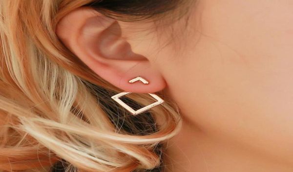 

stud 1pair triangle square earrings for women trendy simple minimalist gold color geometric metal earing jewelry accessories6160179, Golden;silver