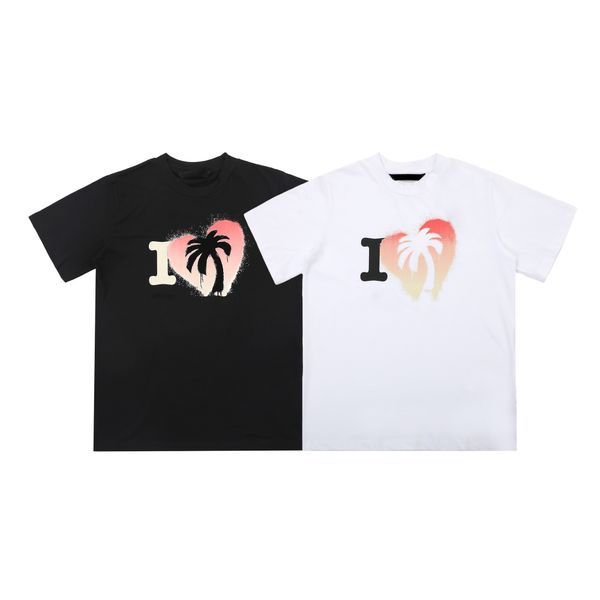 

2023 high edition t-shirt cotton short sleeve fashion men's and women's short t-shirt couple model men's and women's cot, White;black