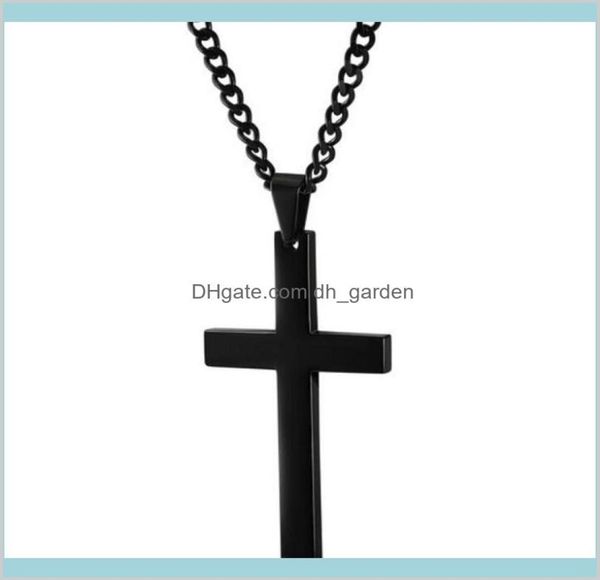 

christian jesus single titanium cross necklace stainless gold silver black prayer choker crucifix pendants men jewelry nmv5k penda6795144