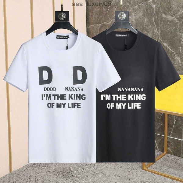 

mens designer t shirt italian milan fashion print tshirts summer black white t-shirt male hip hop streetwear 100% cotton 11079 dsquare d2 d, White;black