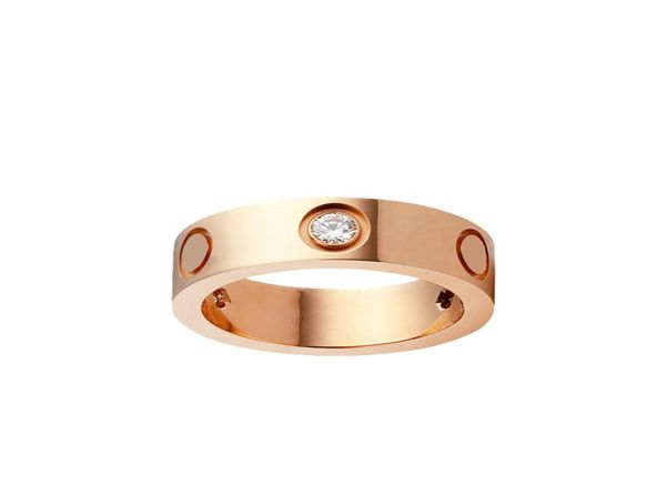 

fashion luxury jewelry designer ring diamond rose gold screw stainless steel 3 diamonds mens silver wedding rings for women screw 5911479