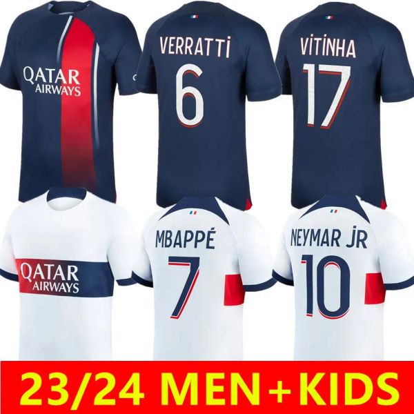 

23 24 mbappe soccer jerseys hakimi sergio ramos fabian maillot foot 2023 2024 marquinhos psgs verratti men women kids kit uniforms maillots, Black;yellow
