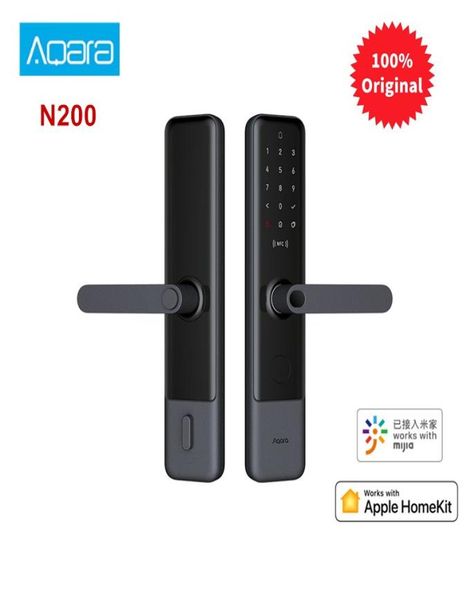 

2020 aqara n200 smart door lock fingerprint bluetooth password nfc unlock works with mijia apple homekit smart linkage with9605223