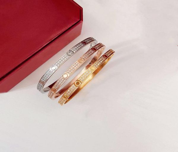 

love bangle designer bracelets set 2 row cz diamonds silver gold screwdriver bracelet6757071, Black