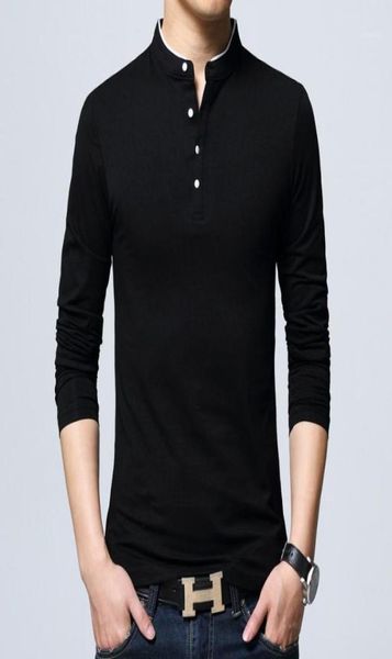 

men039s tshirts henley tshirt men cotton t shirt full sleeve tshirt solid color tees neck spring autumn3409280, White;black