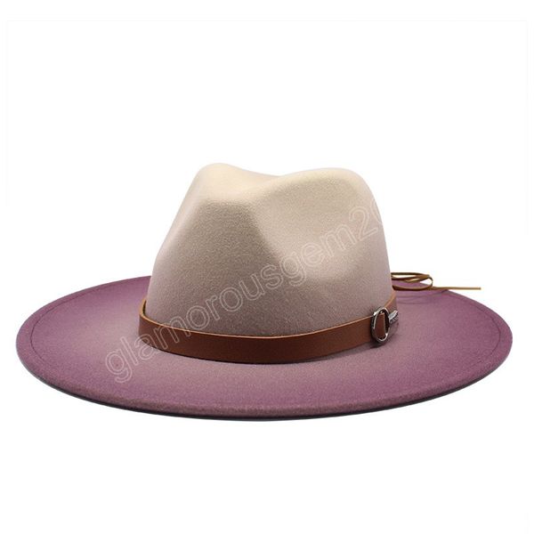 

winter autumn two-color gradient imitation woolen women men ladies fedoras hat jazz caps european american bowler hats, Blue;gray
