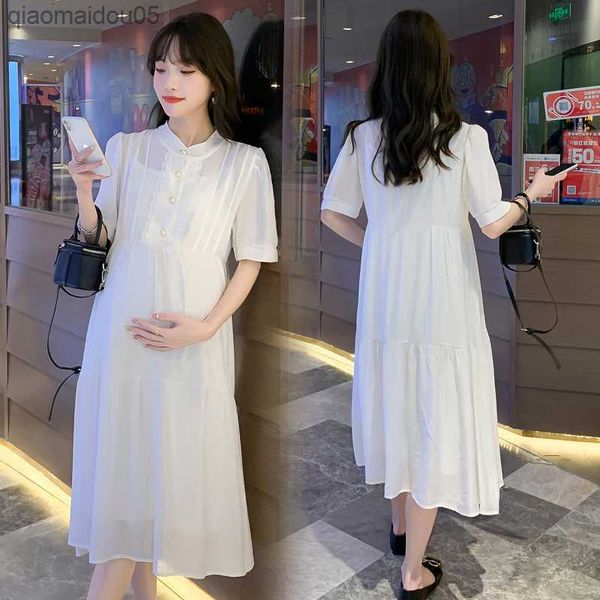 

i86834# pregnant womens clothing womens dresses women pregnancy clothes maternity dresses l230712, White