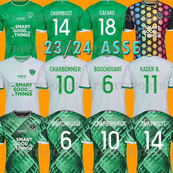 

new 2023/2024 maillots as saints etienne soccer jerseys maillot asse etienne krasso chambost lobry charbonnier wadji football shirts equipme, Black;yellow