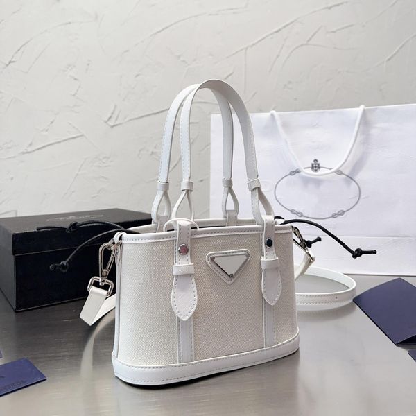 

Women fashion handbag designer purse crossbody bag shoulder bag tote wallet shopping bags classics bucket solid color, White