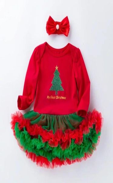 

clothing sets baby girl dress set my first christmas tutu princess dresses born infant toddler girls outfits 2pcs clothes romper g8488277, White
