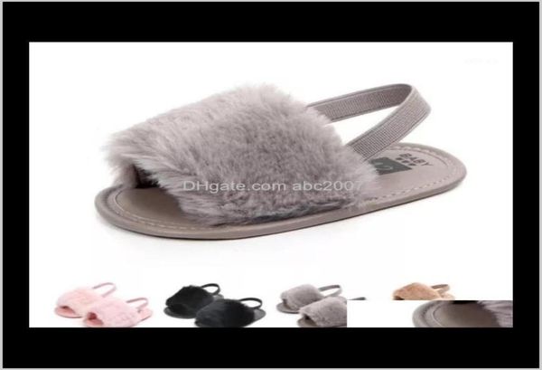 

sandals baby kids maternity born girl slippers baby soft sole cradle shoes cute fluffy fur summer sandals1 drop delivery ici567300353, Black;red