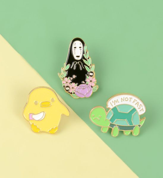 

ghost mask man flowers chick tortoise enamel pin cartoon brooch animal badge clothing lapel pin buckle jewelry gift for friends8569499, Gray