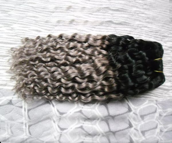 

t1bgray ombre brazilian hair deep wave 100g grey hair weave bundles 1pcs brazilian hair weave bundles double weft qualityno shed136114165, Black