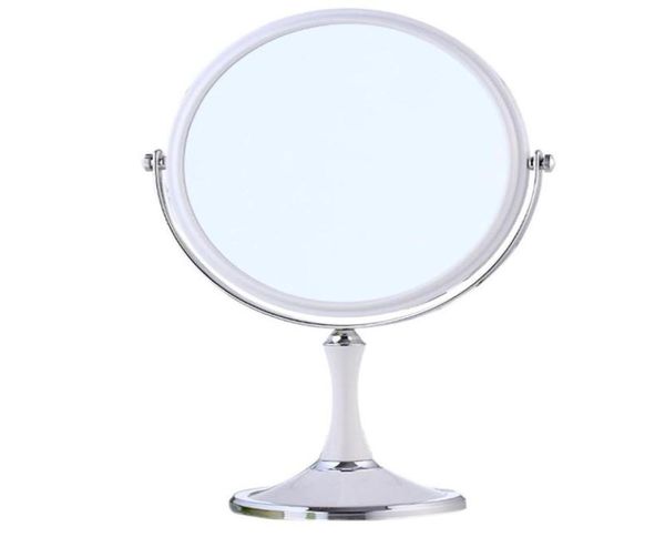 

8inch large european fashion dressing cosmetic makeup magnifying doublesided table mirror elliptical mirror white7907697