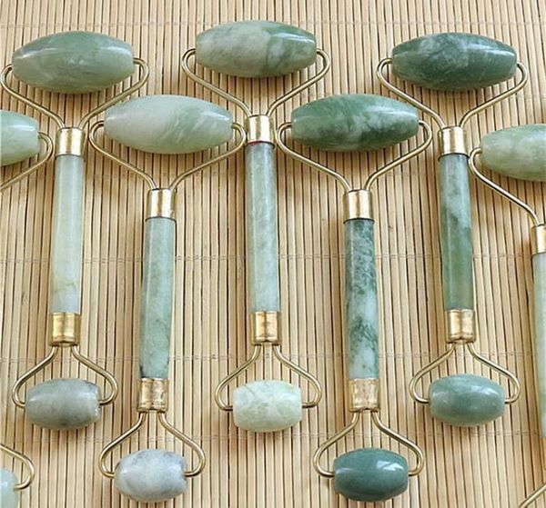 

natural tumbled chakra rose quartz carved beauty roller facial massor stick jade massager dhl 6044803