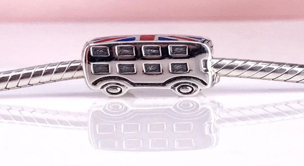 

authentic 925 sterling silver london bus with blue & red enamel charm fit diy bracelet and necklace 791049er2597440, Black