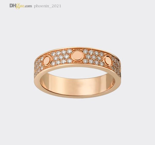 

carti ring designer rings love ring diamondpave wedding rose gold band womenmen luxury jewelry titanium steel goldplated never 9301970, Silver