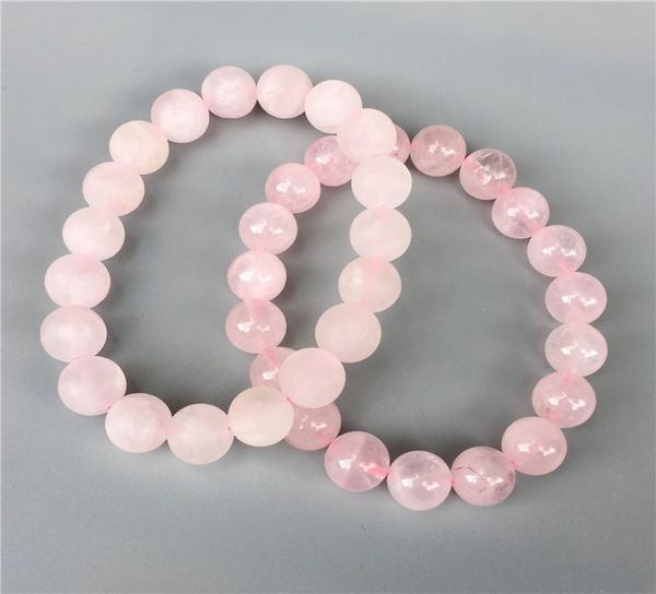 

10mm rose quartz beads braceletelastic bracelet gemstone bracelet bead braceletmatte or polished stone beads8359351, Black