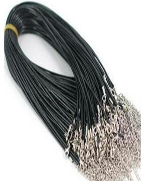 

100pcslot black rubber necklace cord with lobster clasps findings components for diy jewelry fashion gift w41140865, White;red