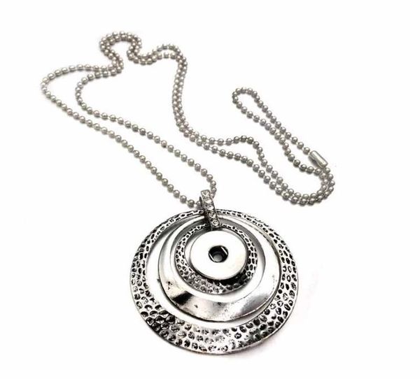 

interchangeable geometry ginger 288 snap button pendant necklace jewelry fit 18mm snap button charm jewelry for women gift1266894, Silver