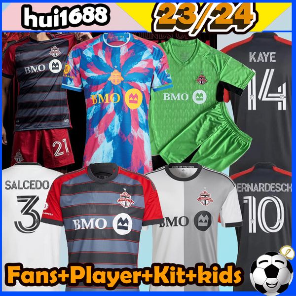 

2023 2024 toronto fc soccer jerseys insigne pozuelo 23/24 bradley altidore akinola osorio nelson salcedo kaye insigne men kit kids football, Black;yellow