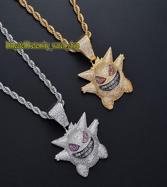 

childhood memories 900 3a diamond hip hop pendant pet geng ghost pendant hiphop hip hop iced out diamond necklace men039s neckl4766454, Black