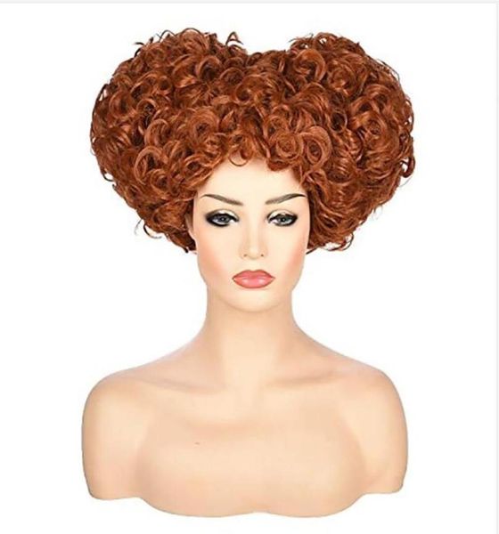 

synthetic wigs hairjoy winifred sanderson costume hocus pocus short brown red cosplay hair for women9534463, Black