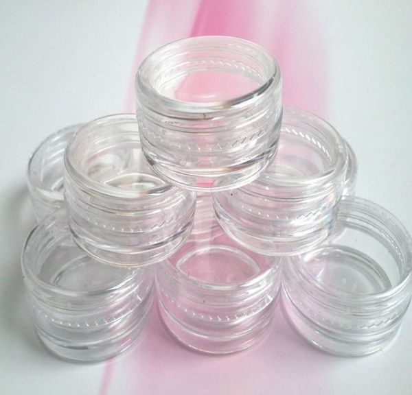 

200pcs 5gml transparent small round bottle with lid jars pot container clear plastic sample container for nail art storage8915779, Silver;gold