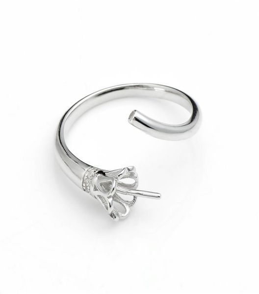 

hopearl jewelry ring settings pearl mount 925 sterling silver diy jewellery making 3 pieces5516595, Slivery;crystal