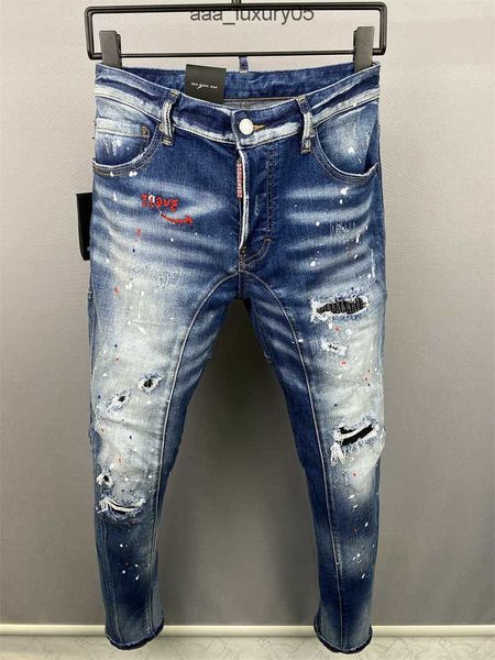 

2023 new arrivals mens luxury designer denim jeans holes trousers jeans coolguy biker pants mens clothing 2#a518 dsquare d2 dsqs dsq2s g5pb, Blue