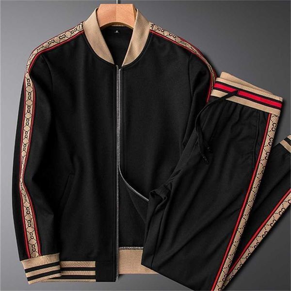 

european and american street mens tracksuits new fashion brand men suit spring autumn men's two-piece sportswear casual style suits k33, Gray