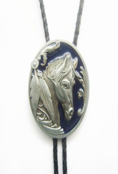 

men bolo tie new vintage blue enamel western horse head oval bolo tie wedding leather necklace bolotiewt057bl brand new in stock8235456, Red