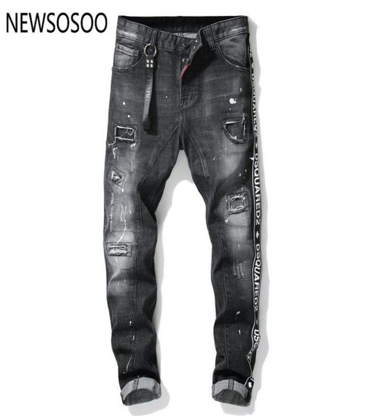 

european american style mens jeans luxury men straight denim trousers zipper patchwork slim black jeans for men6236881, Blue