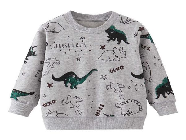 

jumping meters dragon boys sweatshirts cotton baby clothes for autumn winter kids cartoon animals printed girls shirts 2105297839339, Black