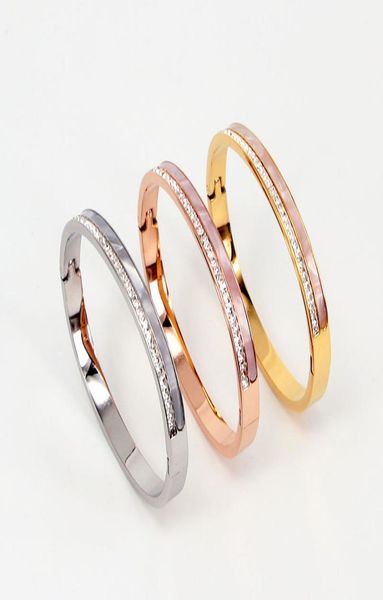 

titanium steel love women bracelet silver rose gold puleiras bangles women men bracelet couple jewelry with crystal bracelet5647641, Black