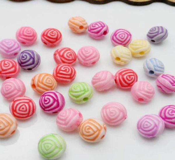 

1000 pcs mixed acrylic loose flower spacer beads for jewelry making 8mm3867958, Black