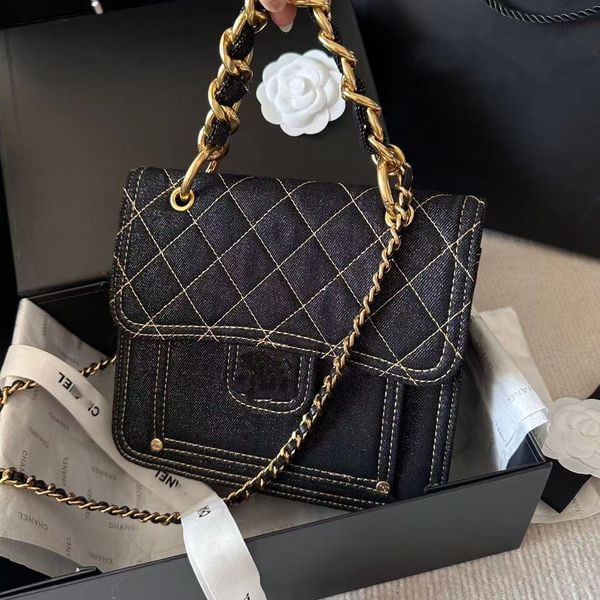 

new denim bean curd bag shoulder messenger bag rhombic postman bag simple high-grade multi-storey forest commuting