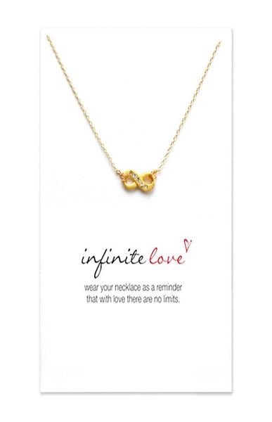 

choker necklaces with card gold silver eight pendant necklace for fashion women jewelry infinite love1944427