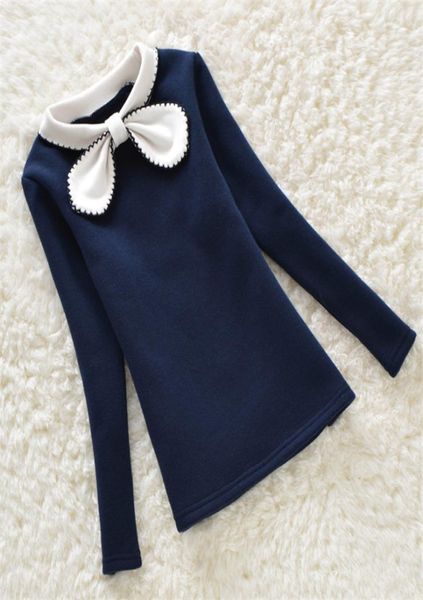 

autumn girls blouse children clothing cute bow child shirt cotton long sleeve shirt kids clothes 4 colors age 216t 1584 y2007048527873, White;black