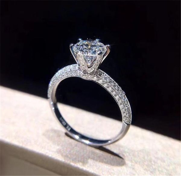 

choucong classic eternity ring 100 real 925 sterling silver diamond engagement wedding band rings for women fine jewelry gift7581674, Slivery;golden