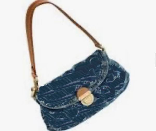 

Lunch box bag old style classic picture underarm bag 2023 new free shipping ladies handbag shoulder bag embroidery denim bag designer bag homeless bag beach bag