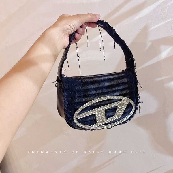 

designer bag dingdang denim personalized worn fashion crossbody small bag mini mouth red bag tassel diamond handbag
