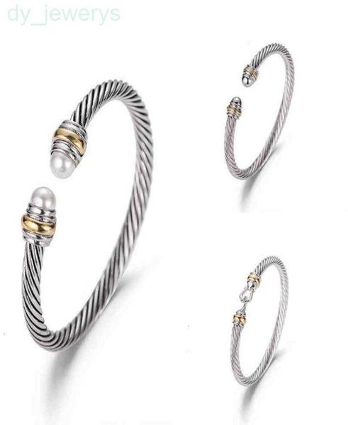 

bracelet dy luxury designer ed pearl head women fashion versatile bracelets jewelry platinum plated wedding gifts 5mm8980161, Black